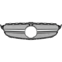 MERCEDES C-Class W205 14-18 Svart/Krom Sportgrill AMG Sport-Look (med ADAS) DIEDERICHS